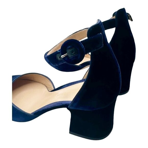 Gianvito Rossi Velvet Block-Heel Mary Jane Pumps - Picture 5 of 8
